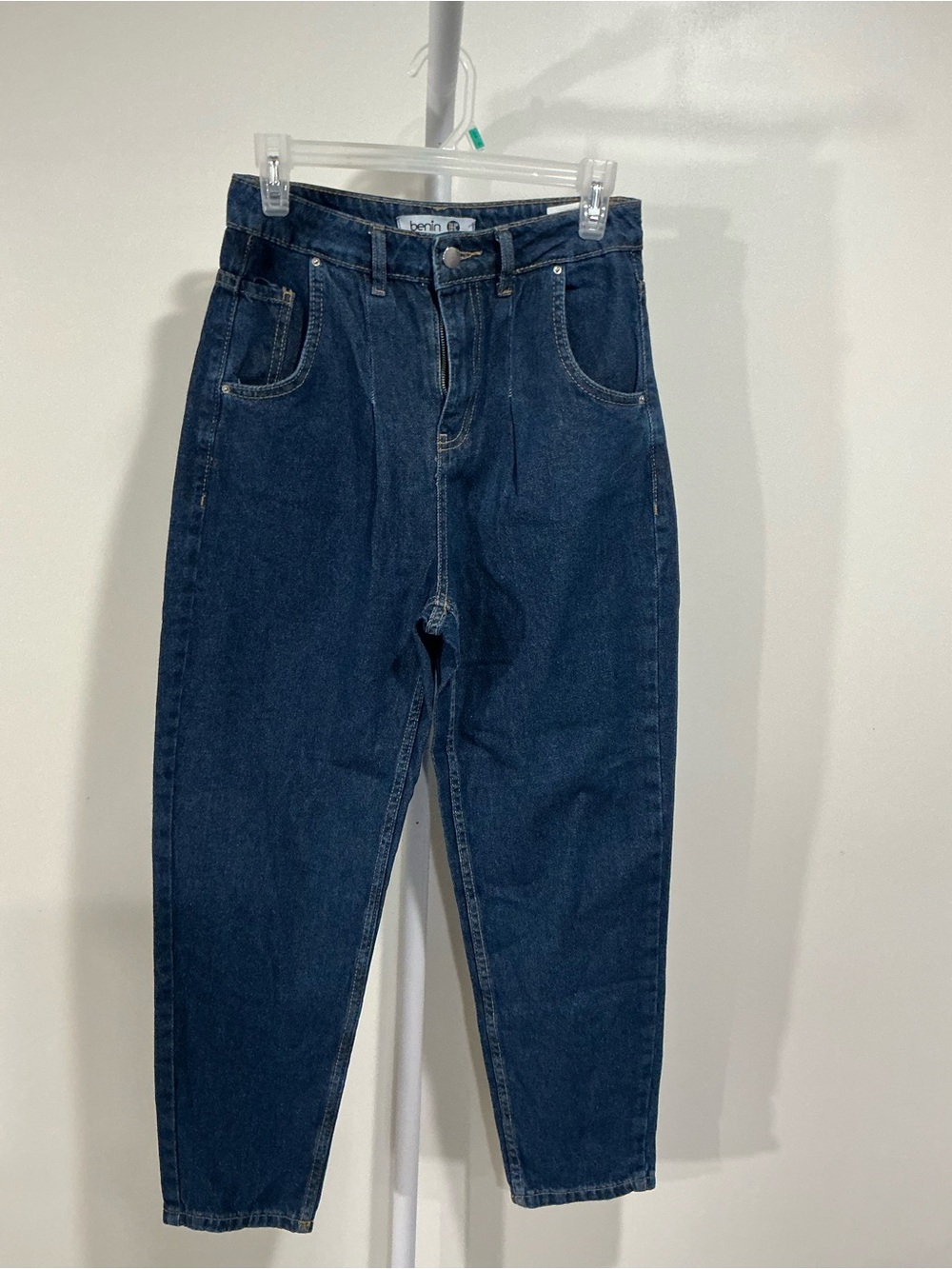 High-Waist Dark Blue Wide Leg Jeans